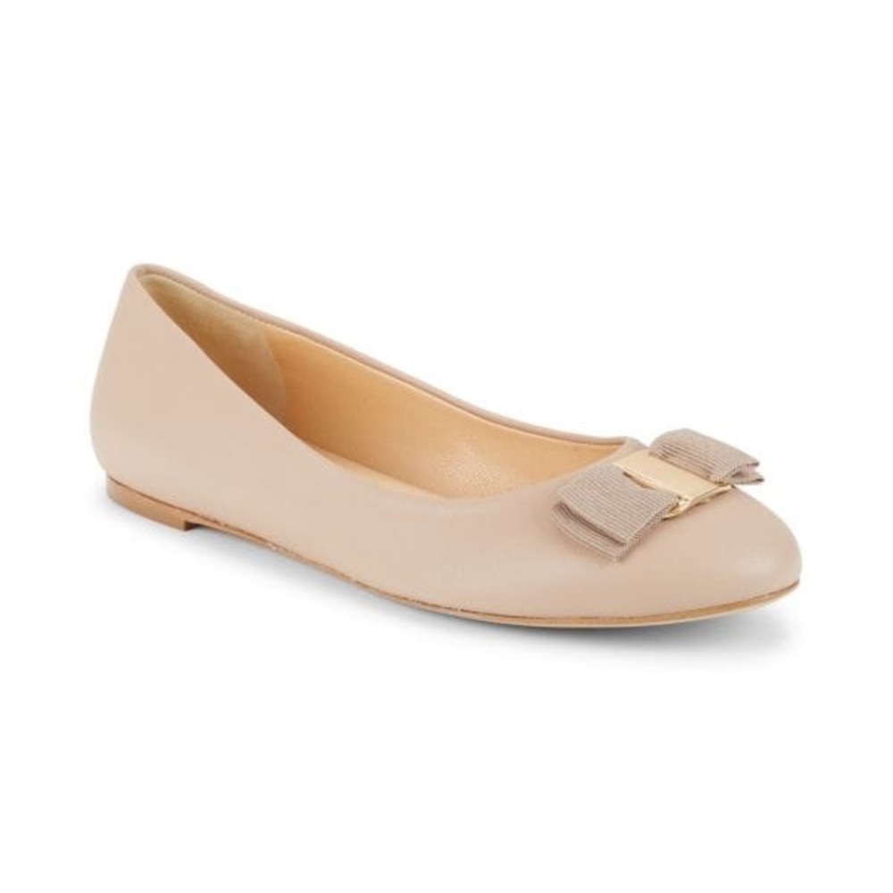 BRUNO MAGLI Mina Bow Leather Ballet‎ Flats Sz 37/US7